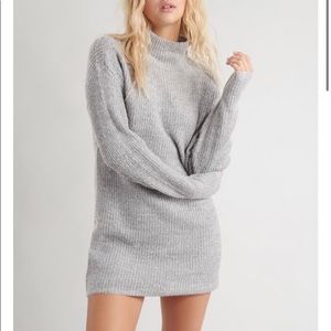 Garage - Grey Mock Neck Sweater Dress NWOT